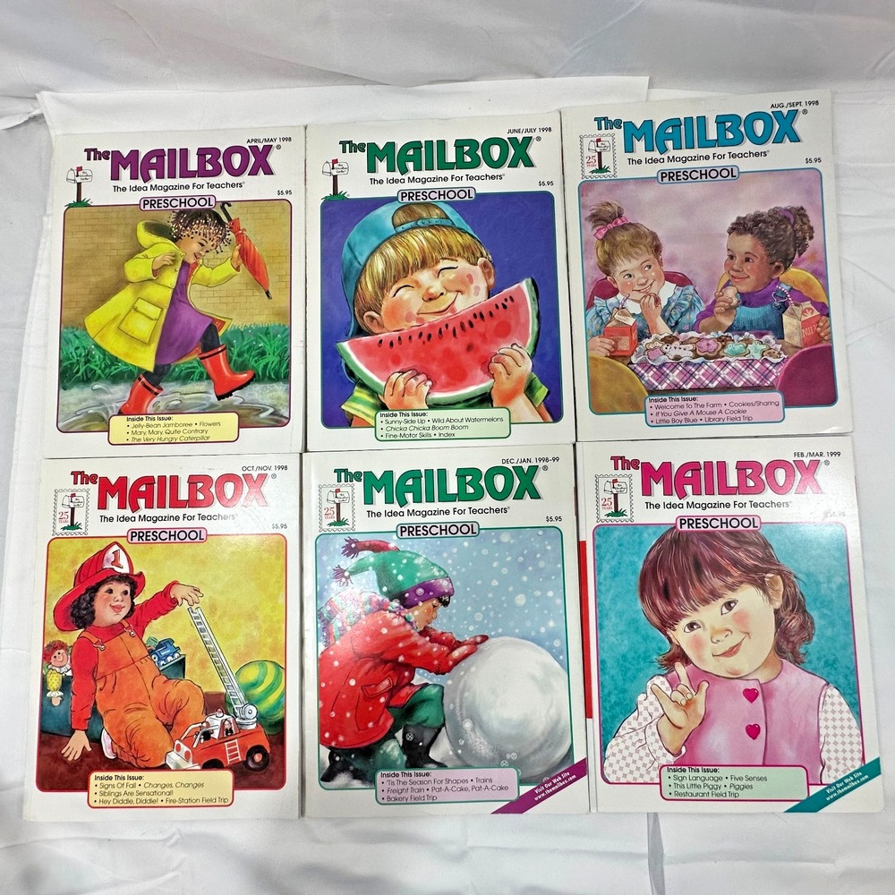 Mailbox Magazine for Teachers Preschool Lot of 6 April 1998-March 1999 READ